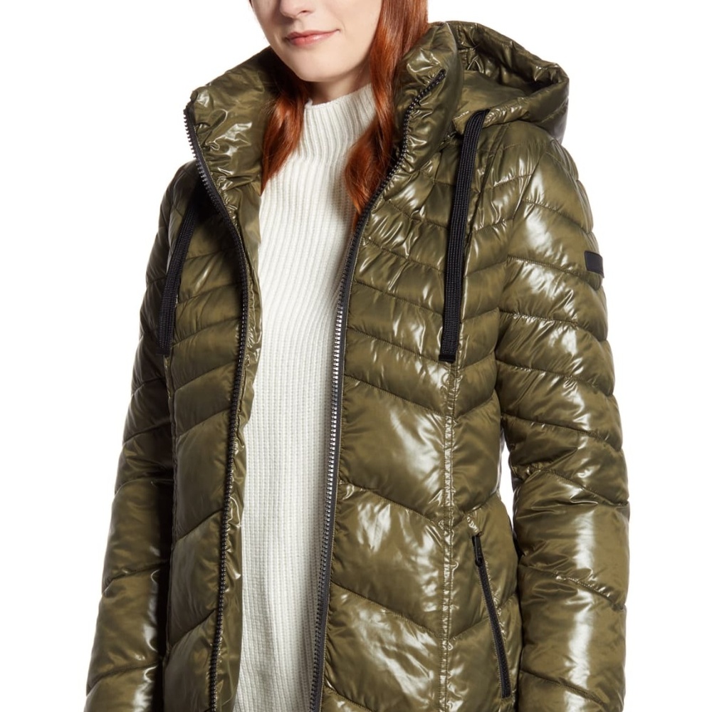 Sam Edelman Hooded Puffer Coat Size Medium-Moss